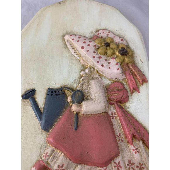 Pair Vintage Ceramic Wall Hangings - Little Girls - Picture 5 of 11